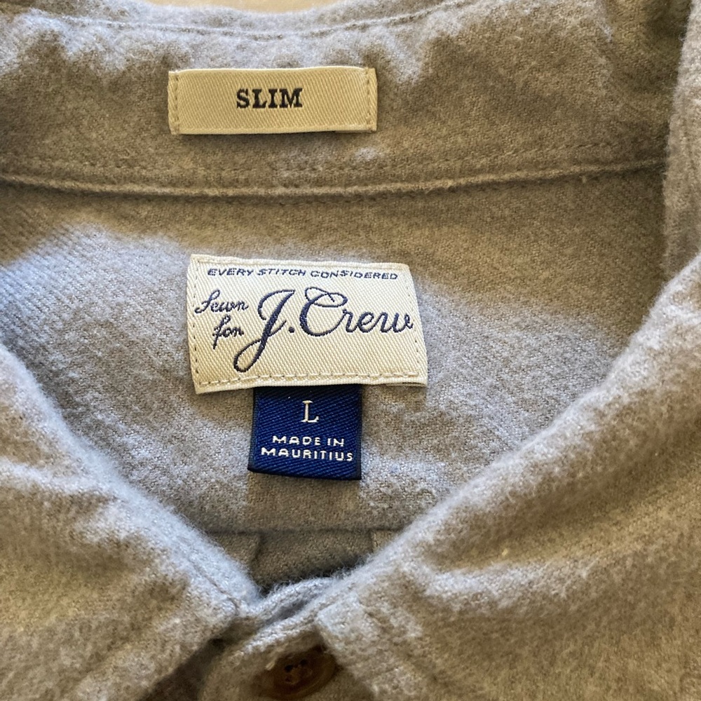 J Crew gray flannel shirt